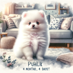 DALL·E 2023-12-09 19.50.49 - A small, fluffy Pomeranian puppy with a completely white coat, in...png